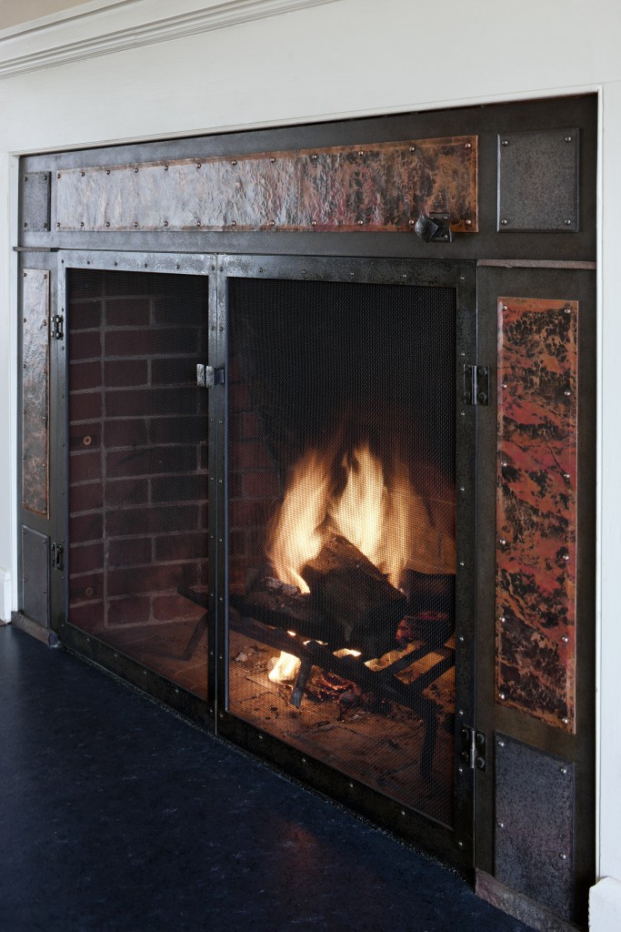 Steel & Copper Fireplace Screen